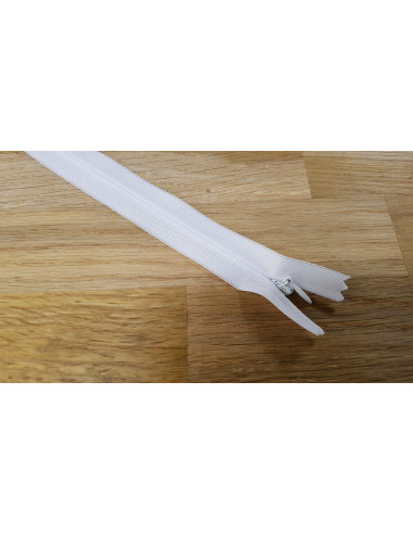 Fermeture Eclair Z41, Nylon invisible, blanc, 60cm