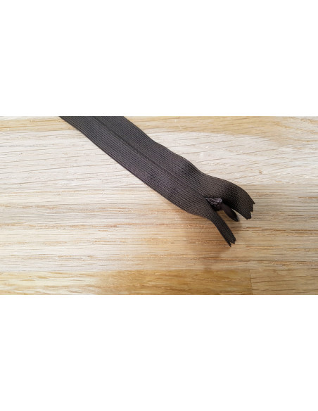 Fermeture Eclair Z41, Nylon invisible, brou de noix, 22cm