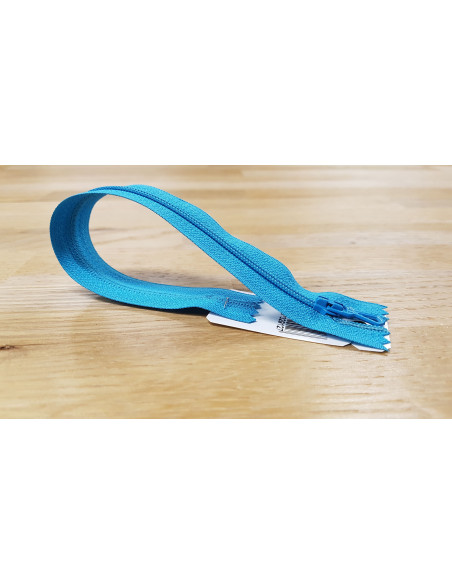 Fermeture Eclair Z51, Nylon, bleu gitane, 30cm