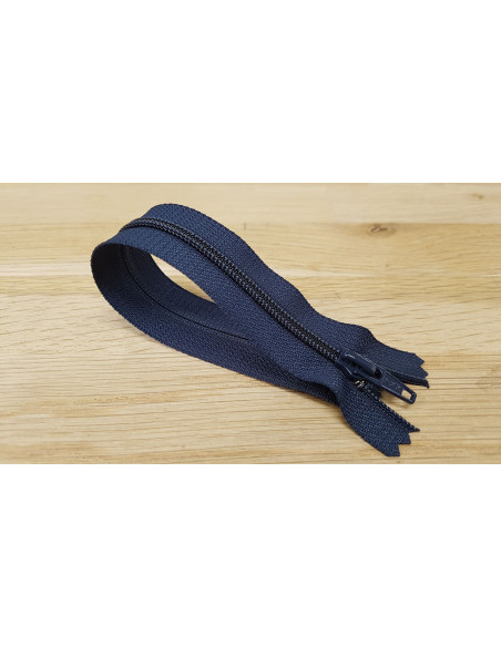 Fermeture Eclair 5mm, Nylon, bleu marine, 20cm