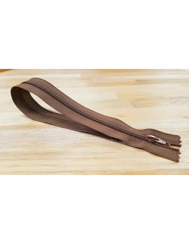 Fermeture Eclair 5mm, Nylon, marron, 40cm