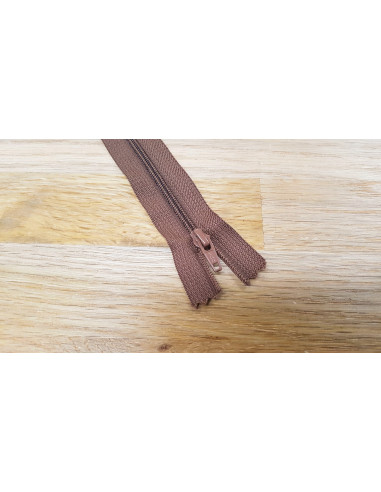 Fermeture Eclair 5mm, Nylon, marron, 40cm