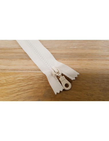 Fermeture Eclair Z54, Moulée, blanc cassé, 65cm
