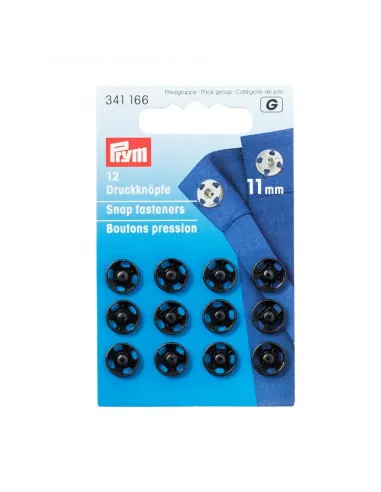 Boutons pression à coudre Prym 11 mm Noir | Zephyr Tissus