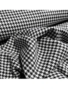 Tissu, Jacquard Pied de Poule, Noir et Blanc, Laize 150 cm, Polyester Viscose Spandex 2