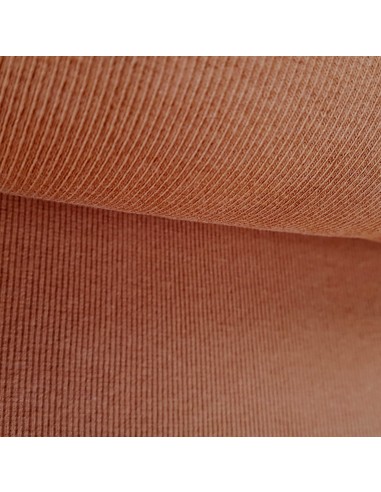 Tissu, Bord-côte tubulaire, Terracotta, Laize 27 cm, Coton/Élasthanne
