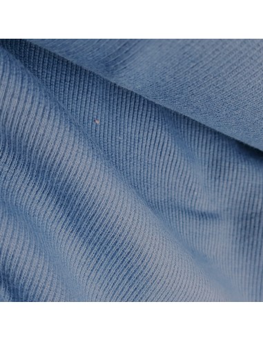 Tissu, Bord-côte tubulaire, Bleu ciel, Laize 27 cm, Coton/Élasthanne