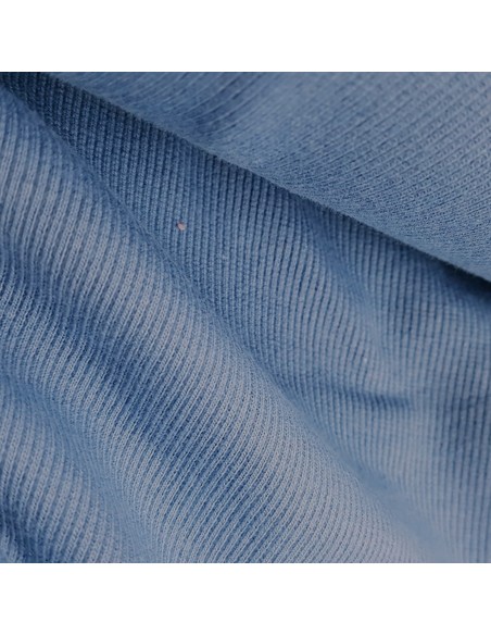 Tissu, Bord-côte tubulaire, Bleu ciel, Laize 27 cm, Coton/Élasthanne