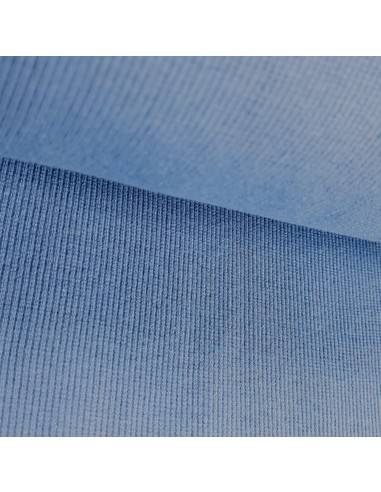 Tissu, Bord-côte tubulaire, Bleu ciel, Laize 27 cm, Coton/Élasthanne