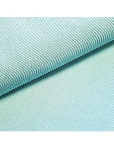 Tissu, Jersey Côte de Cheval Uni, Turquoise, Laize 170 cm (déplié), Polyester Spandex Oeko-Tex
