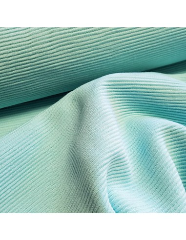 Tissu, Jersey Côte de Cheval Uni, Turquoise, Laize 170 cm (déplié), Polyester Spandex Oeko-Tex