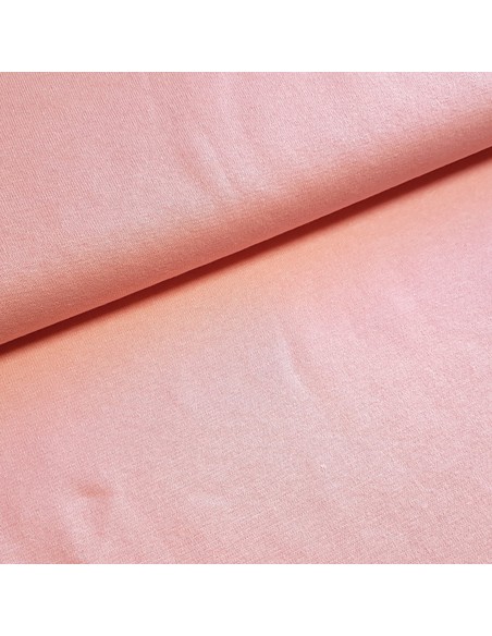 Tissu, Jersey de Coton Uni, Rose Pâle, Laize 150 cm, Coton Stretch Oeko-Tex