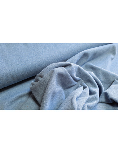 Jersey maille coton uni bleu chiné