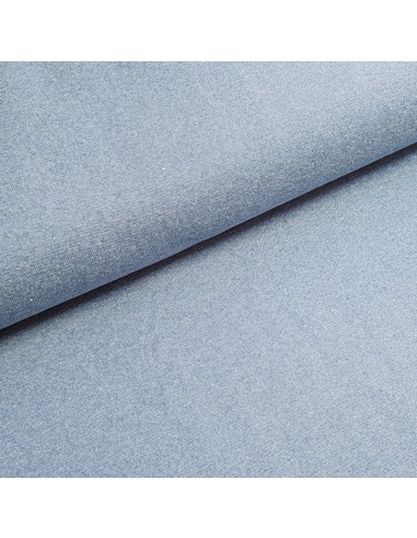 Tissu, Jersey de Coton Uni, Bleu Chiné, Laize 160 cm, Coton Stretch Oeko-Tex