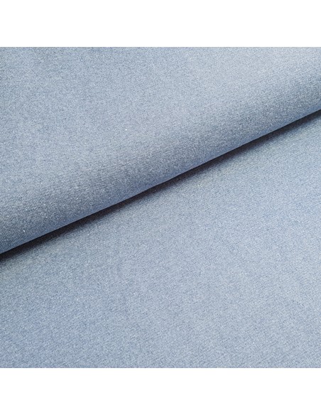 Tissu, Jersey de Coton Uni, Bleu Chiné, Laize 160 cm, Coton Stretch Oeko-Tex