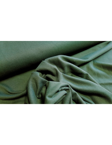 Jersey maille coton uni vert sapin