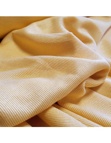Tissu, Jersey de Coton Uni, Jaune Pâle, Laize 160 cm, Coton Stretch Oeko-Tex