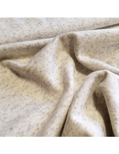 Tissu, Jersey de Coton Uni, Blanc Chiné, Laize 160 cm, Coton Stretch Oeko-Tex