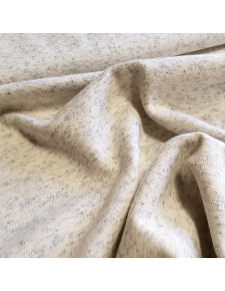 Tissu, Jersey de Coton Uni, Blanc Chiné, Laize 160 cm, Coton Stretch Oeko-Tex