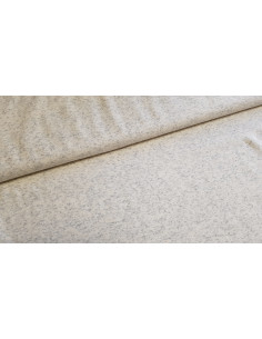 Jersey maille coton uni blanc chiné