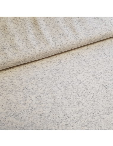 Tissu, Jersey de Coton Uni, Blanc Chiné, Laize 160 cm, Coton Stretch Oeko-Tex