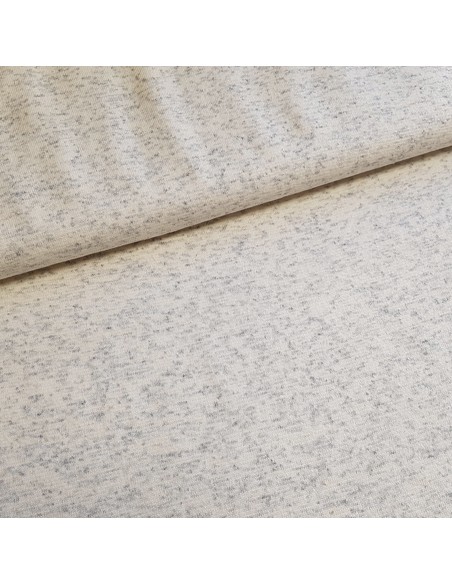 Tissu, Jersey de Coton Uni, Blanc Chiné, Laize 160 cm, Coton Stretch Oeko-Tex
