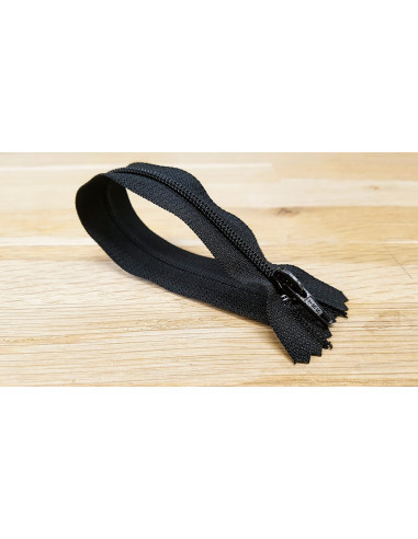 Fermeture Eclair 5mm, Nylon, noir, 18cm