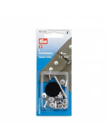Rivets tubulaires Prym argentés Ø 9 mm | Zephyr Tissus
