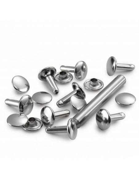 Rivets tubulaires, 3-4mm, argenté, 20 pièces