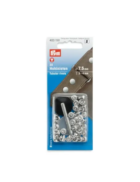 Rivets tubulaires Prym argentés Ø 9 mm | Zephyr Tissus