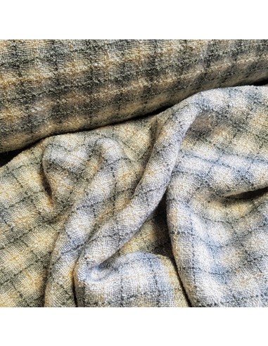 Tissu, Maille esprit Chanel, Gris et Blanc, Laize 150 cm, 70% Viscose 30% Coton