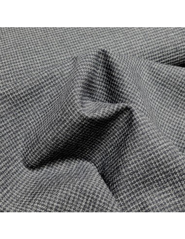 Tissu, Toile Piquée Unie, Gris Anthracite, Laize 140 cm, Polyester Viscose Spandex