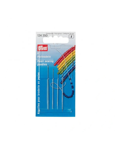 Aiguilles broderie en perles, No.10 et No.12, 0,45 x 55 et 0,40 x 50mm