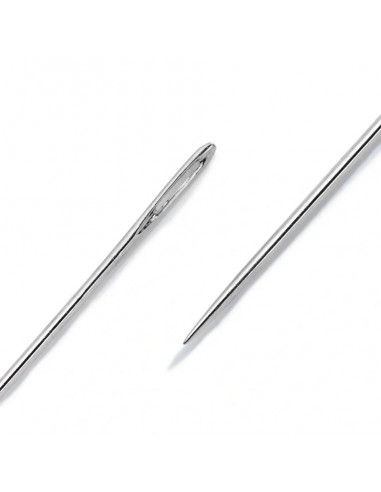 Aiguilles broderie en perles, No.10 et No.12, 0,45 x 55 et 0,40 x 50mm