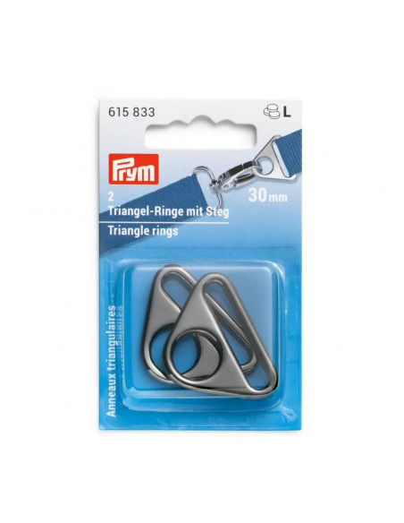 Anneaux triangulaires, 30mm, noir brillant