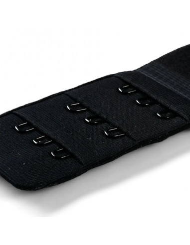 Rallonge attache de soutien-gorge, crochet 3x3, 40mm, noir