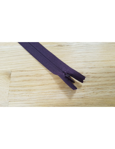Fermeture Eclair Z41, Nylon invisible, prune, 22cm