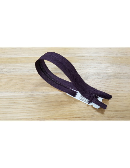 Fermeture Eclair Z41, Nylon invisible, prune, 22cm