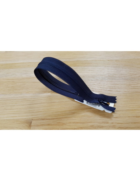 Fermeture Eclair Z41, Nylon invisible, bleu marine, 22cm