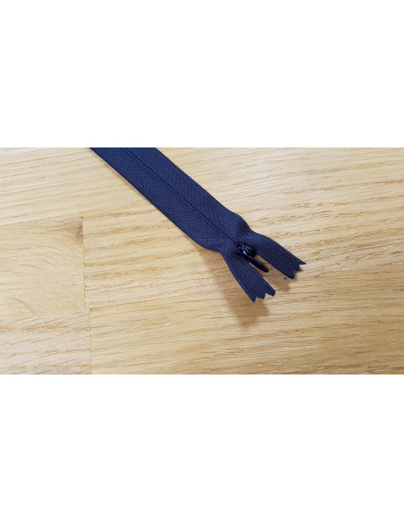 Fermeture Eclair Z41, Nylon invisible, bleu marine, 22cm