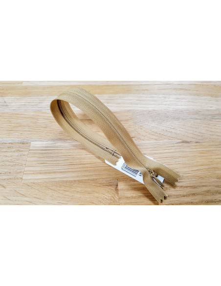 Fermeture Eclair Z41, Nylon invisible, beige moyen, 40cm