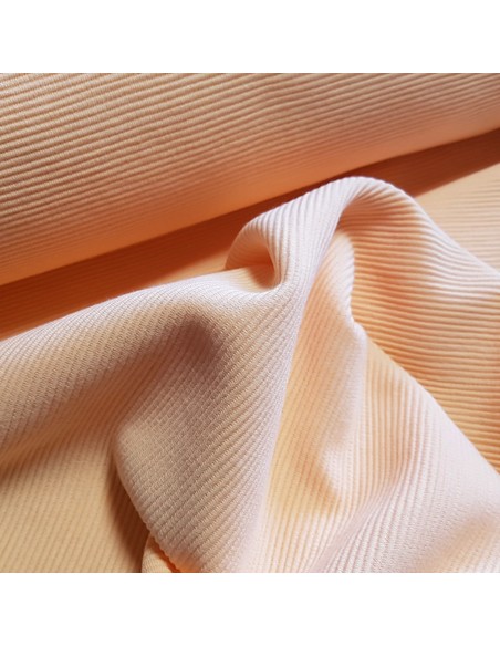 Tissu, Jersey Côte de Cheval, Rose Saumon, Laize 170 cm, Polyester Spandex Oeko-Tex