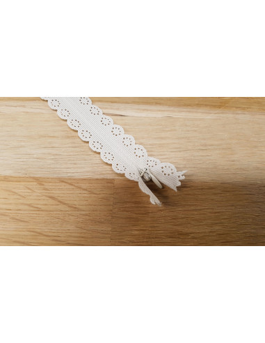 Fermeture Eclair Z82, Nylon invisible dentelle, lin, 22cm