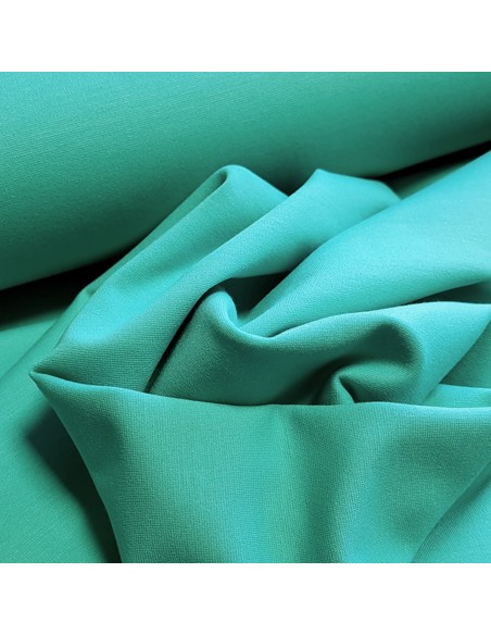 Tissu, Jersey Milano Uni, Bleu Turquoise, Laize 150 cm, Polyester Viscose Spandex Oeko-Tex