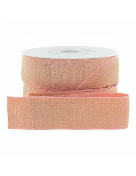 Élastique lurex doré, 40mm, rose