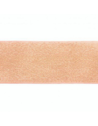Élastique lurex doré, 40mm, rose