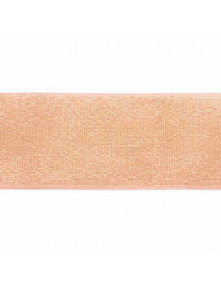 Élastique lurex doré, 40mm, rose