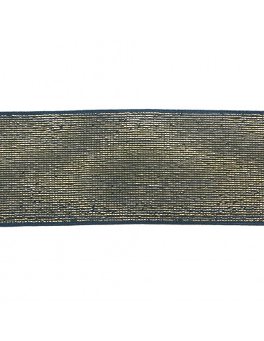 Élastique lurex doré, 40mm, bleu jean