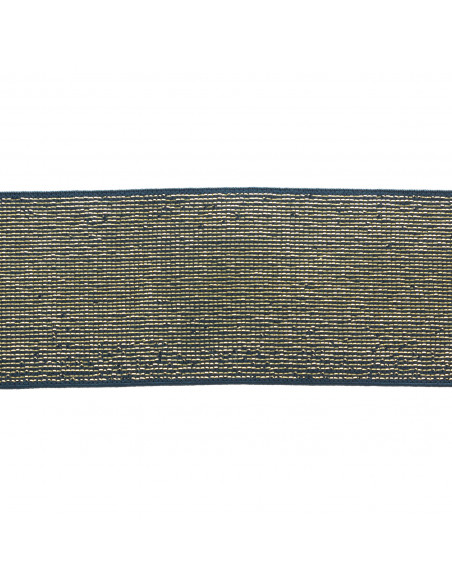 Élastique lurex doré, 40mm, bleu jean