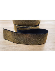 Élastique lurex doré, 40mm, noir